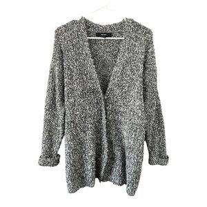 Forever 21 Marled Gray Textured Snap Button Cardigan